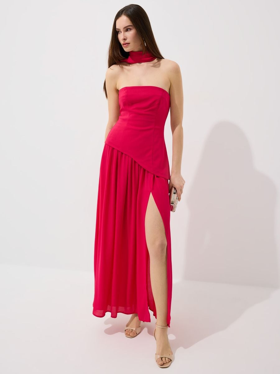 Sukienka maxi z szalem