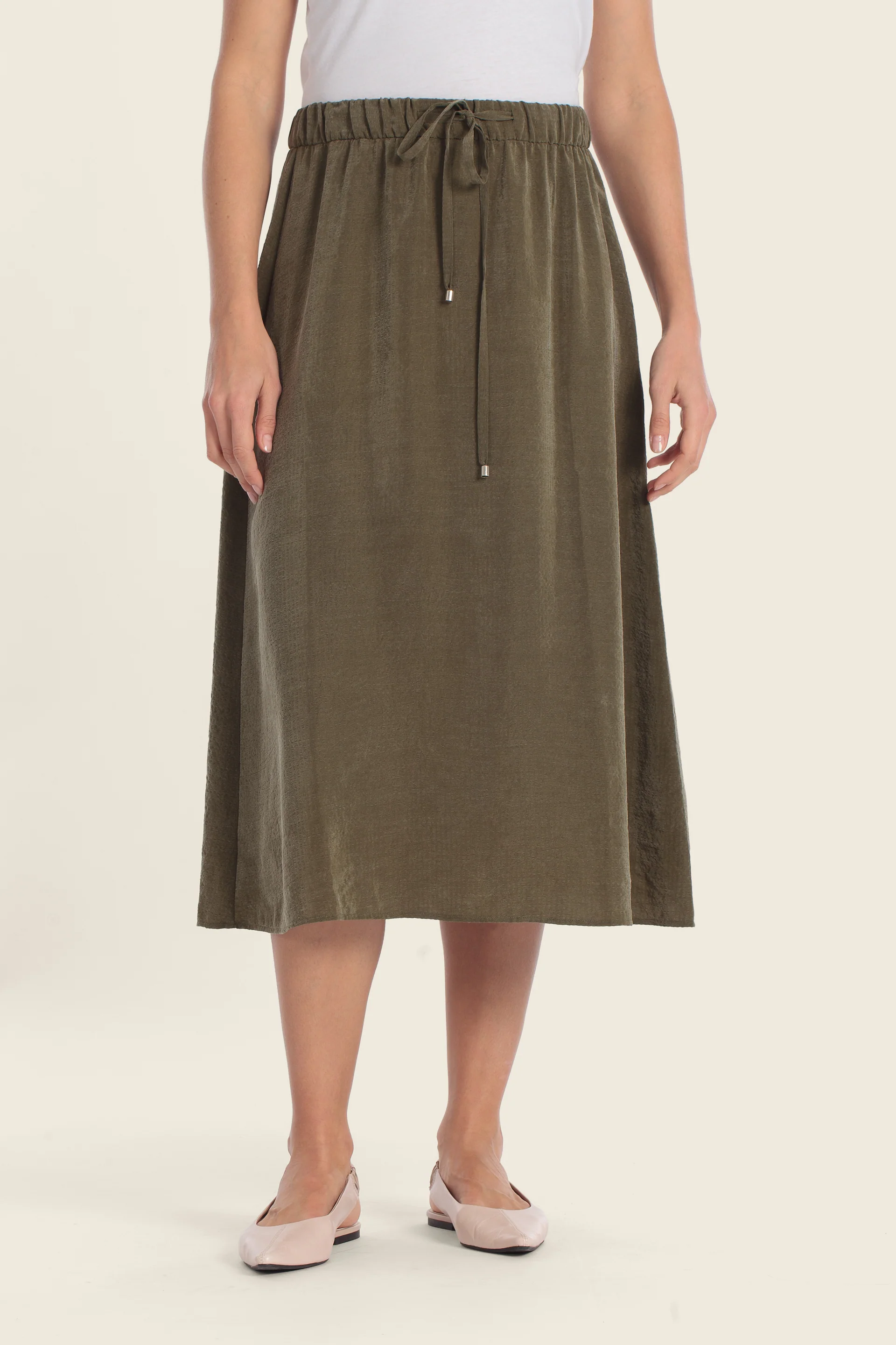 Maxirock aus Tencel™-Mischgewebe mit verstellbarem Bund