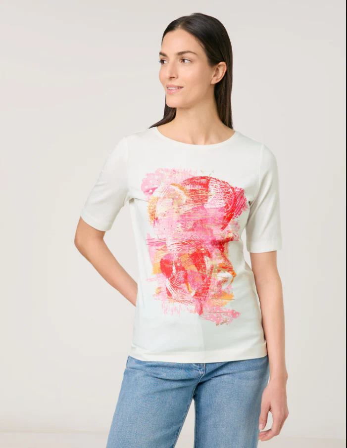 GERRY WEBERTop with Mid-length Sleeves and Art PrintPink/Orange