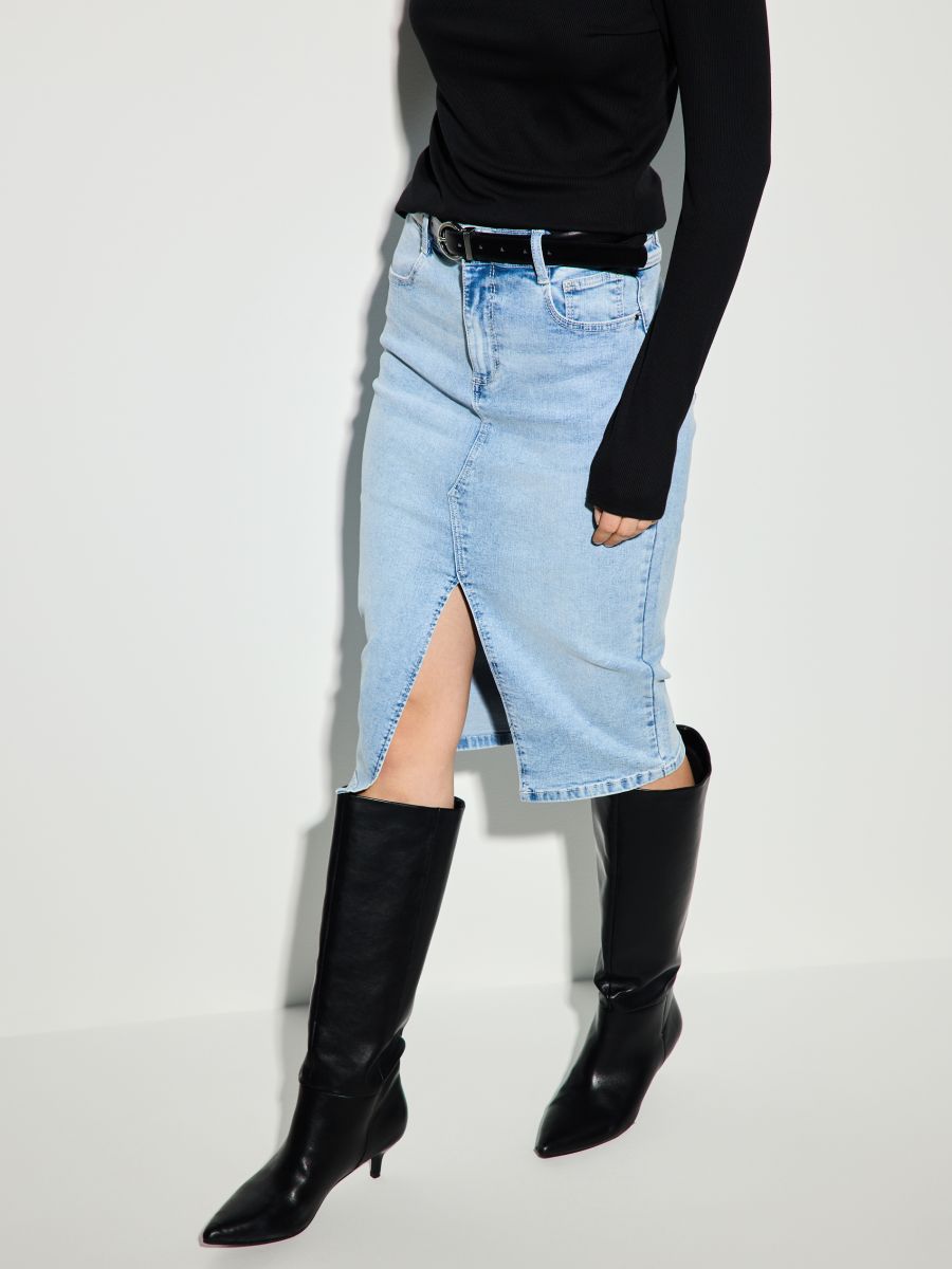 Jeansowa spódnica midi