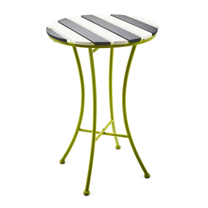 Outdoor Black and White Bistro Side Table