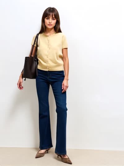 Wełniany masełkowy kardigan