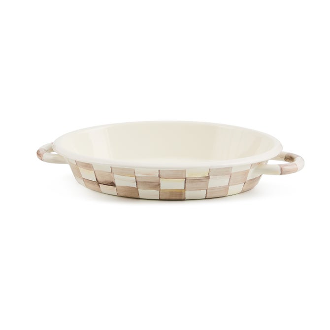 Mocha Check Medium Oval Gratin Dish