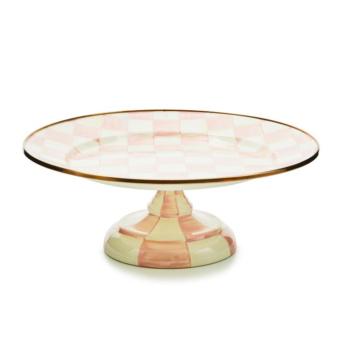 Emerald Check Large Pedestal Platter