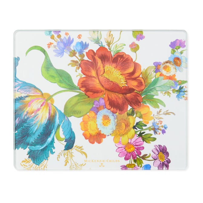 Flower Market Glass Cutting Boards, Set of 2