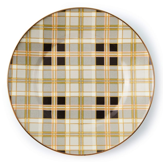 Tartan Mocha Dinner Plate