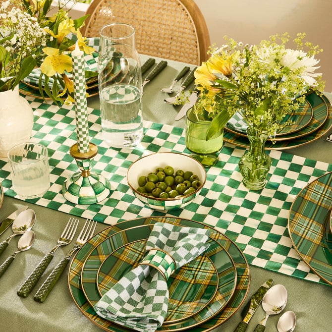 Emerald Check Table Runner