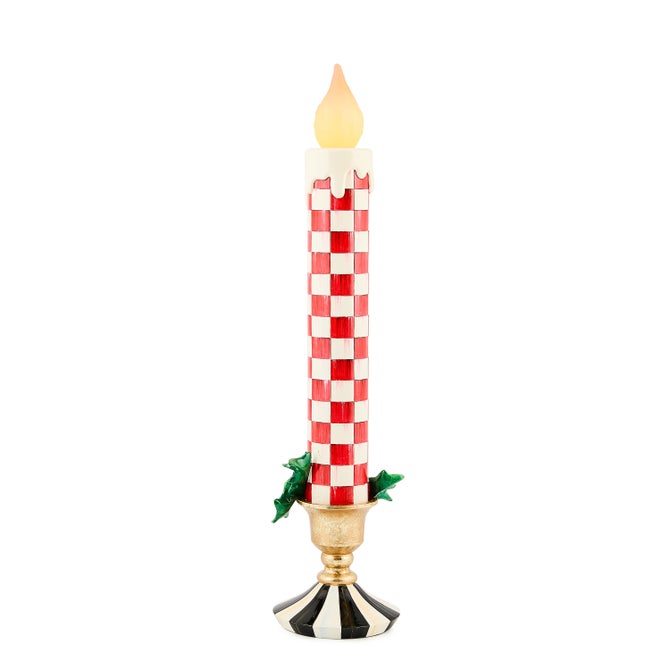 Check It Out Red Illuminated Retro Candle