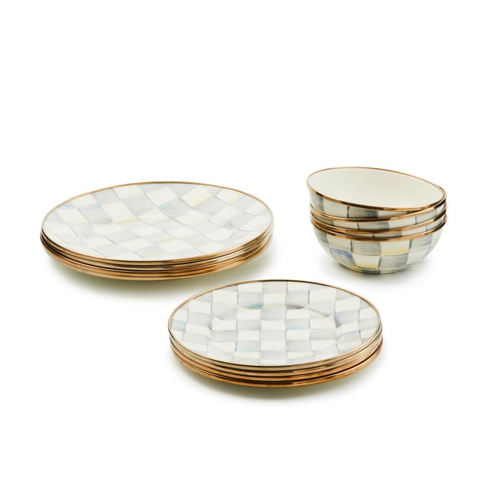 Sterling Check Dinnerware 12pc Complete Set