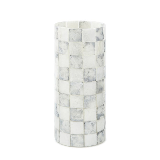 Sterling Check Capiz Small Vase