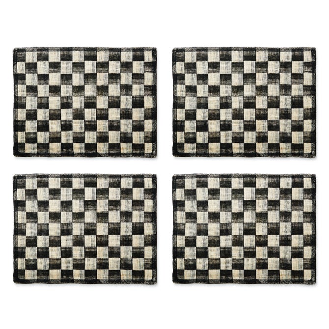 Black Sinamay Placemats, Set of 4