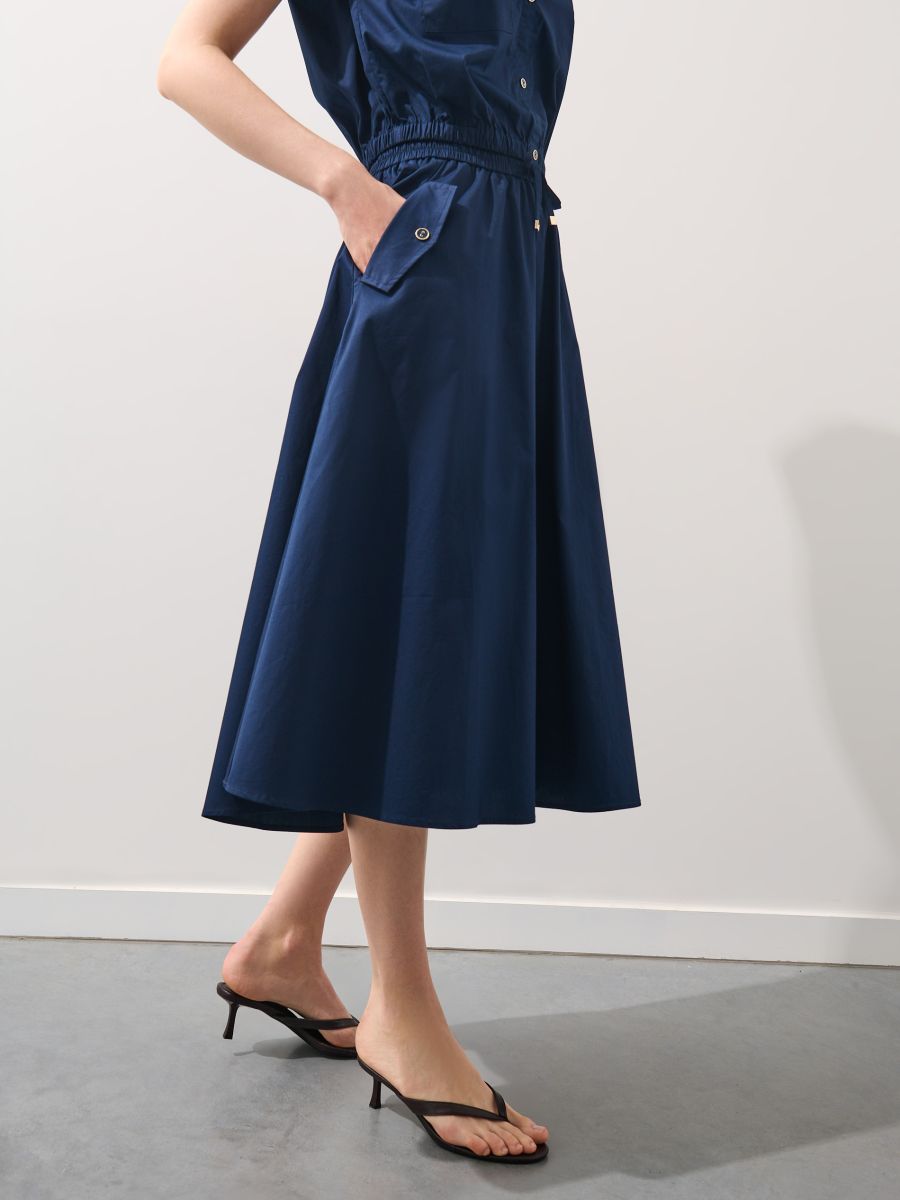 Bawełniana granatowa spódnica midi