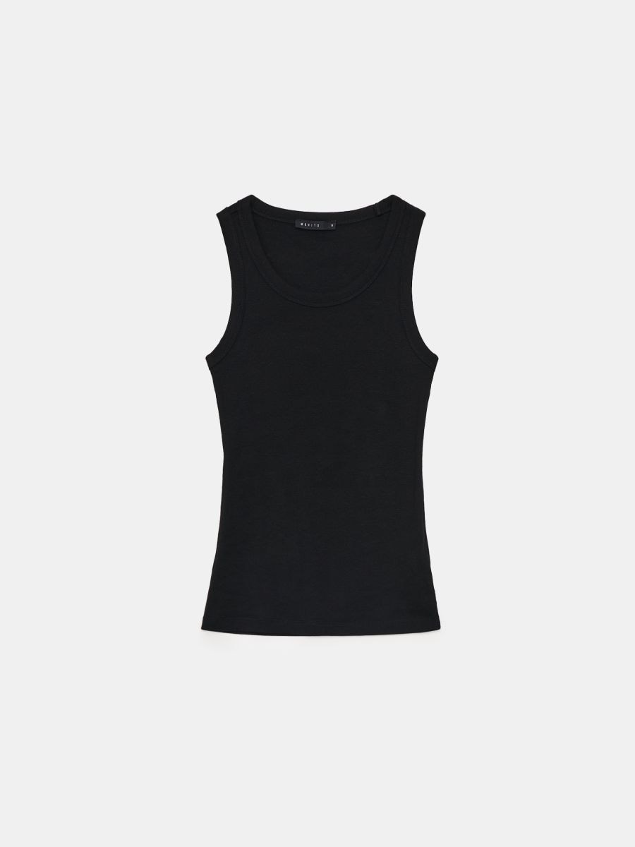 Biały dopasowany top