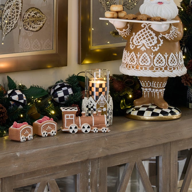 Gingerbread Village Pillar Candle Holder