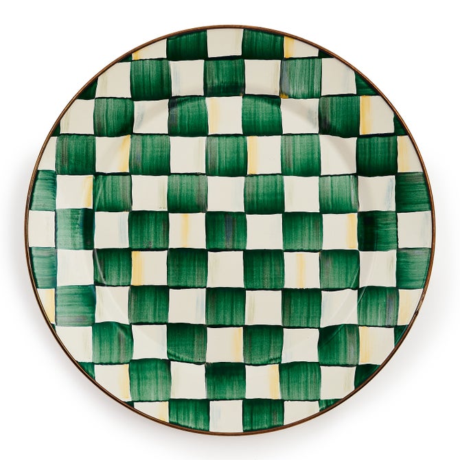 Emerald Check Salad Plate