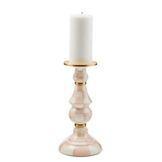 Rosy Check Large Pillar Candlestick