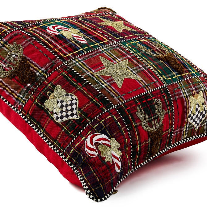 Holiday Squares Throw Pillow