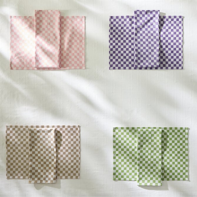 Check Woven Napkins, Set of 4