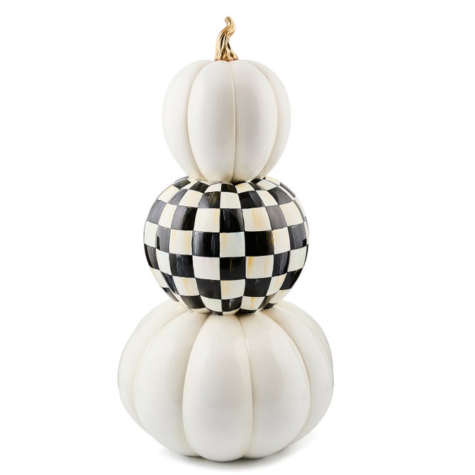 Courtly Check Stacked Illuminated Pumpkins