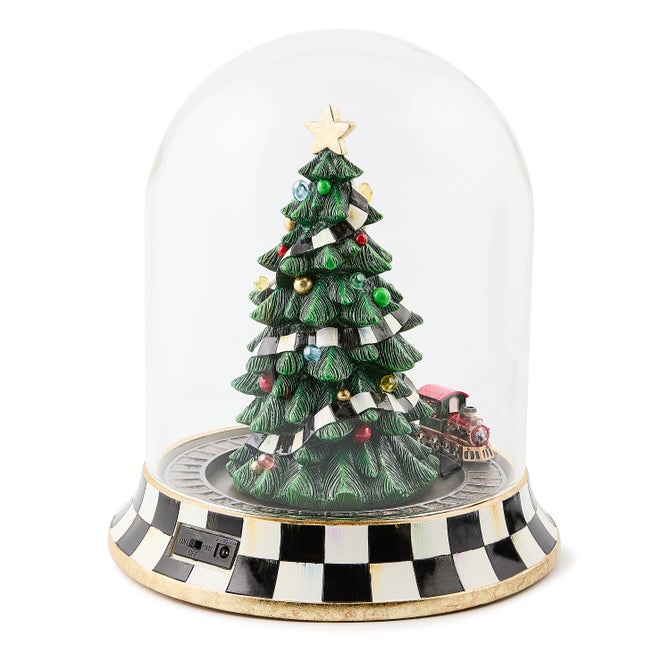 Christmas Tree Train Music Box Cloche