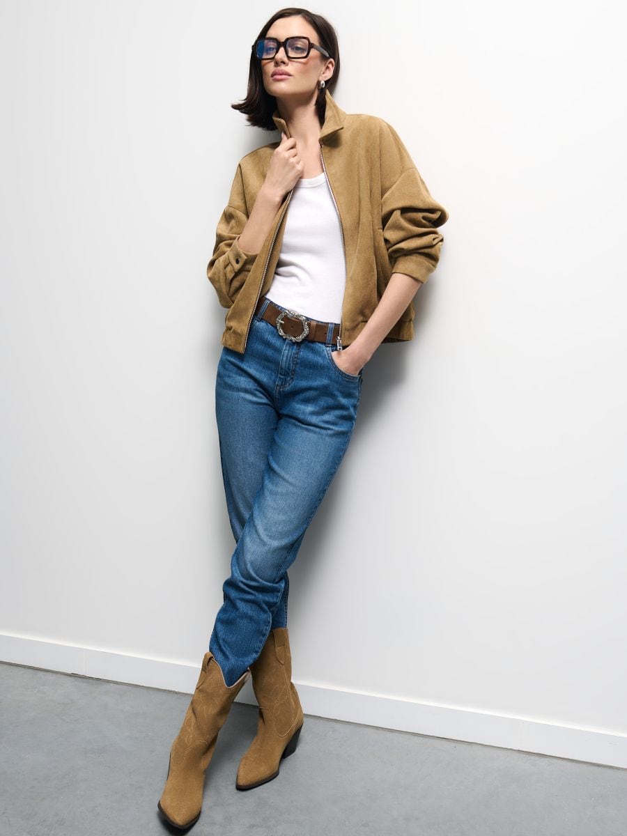 Jeansy mom slim push up