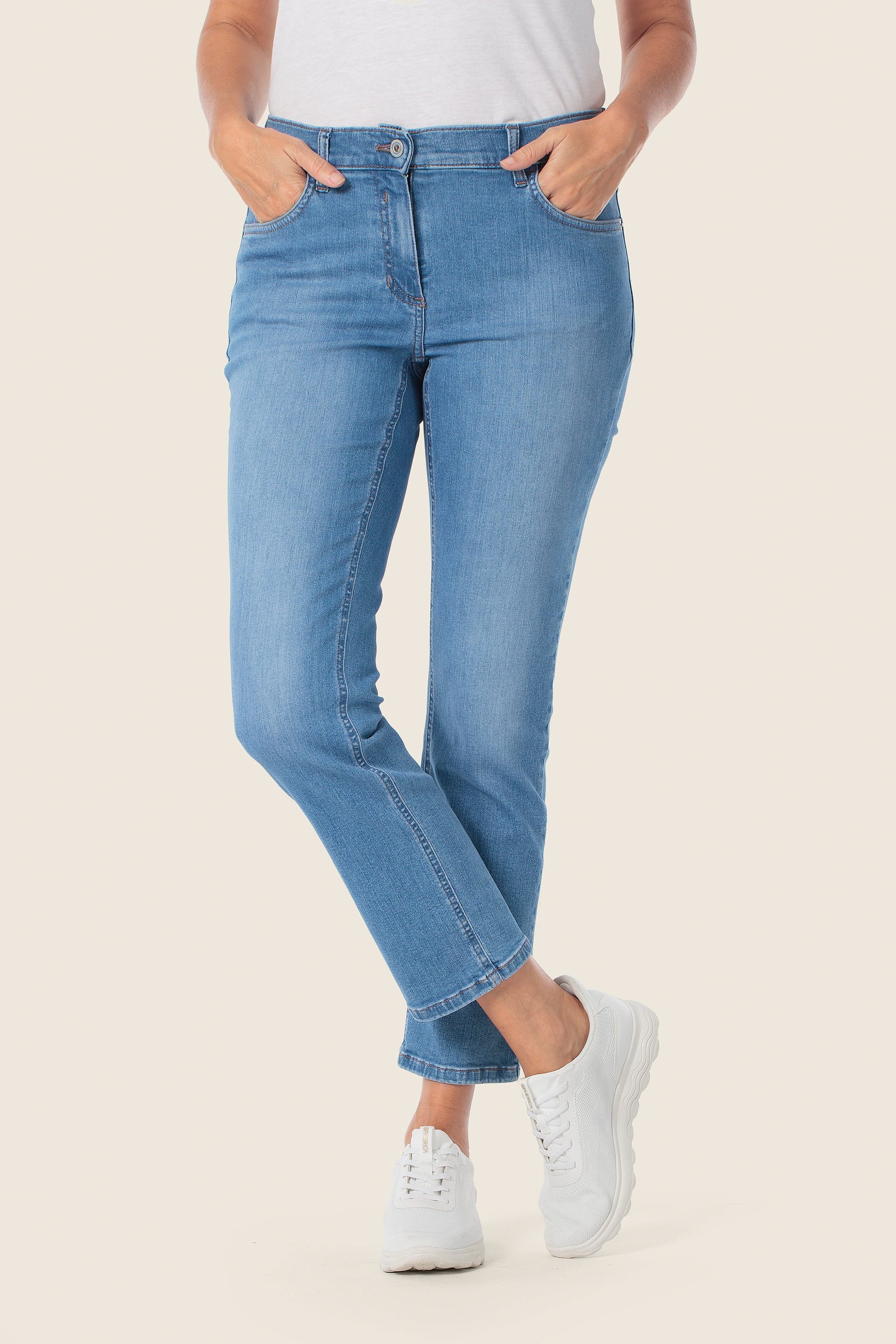5 Pocket Jeans aus Baumwoll Mix