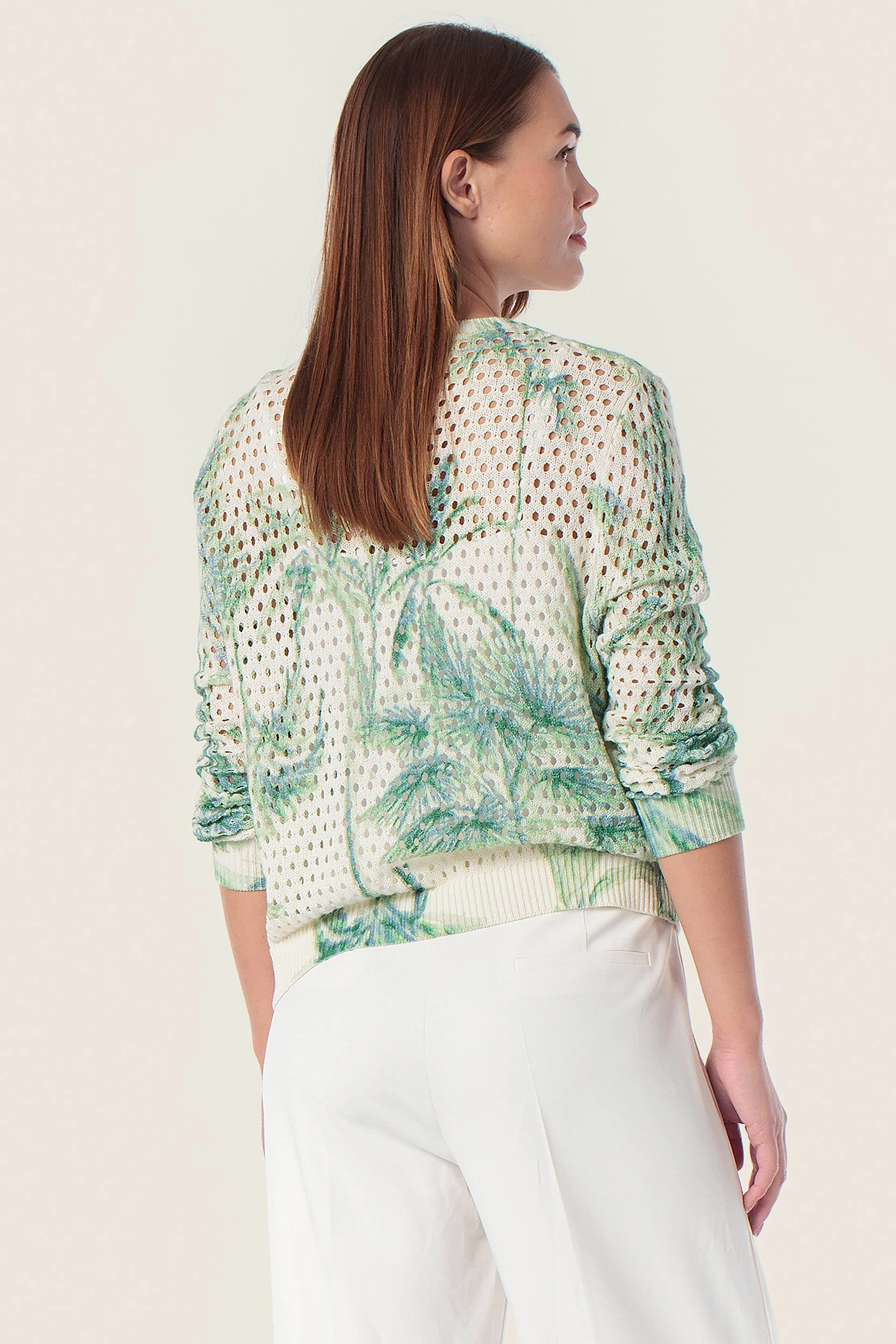 Strickjacke im Tropen-Muster