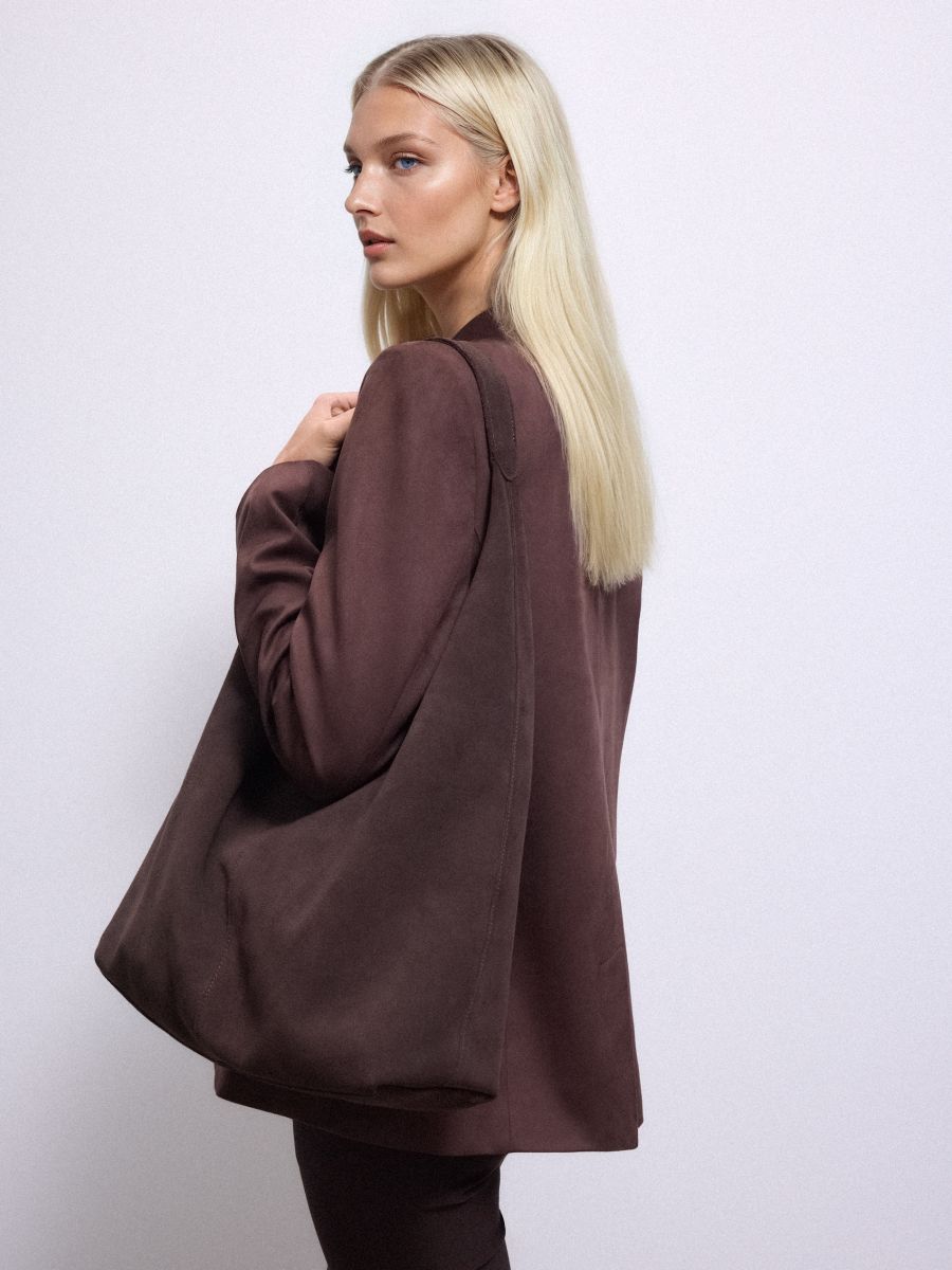 Skórzana ciemnobrązowa torebka