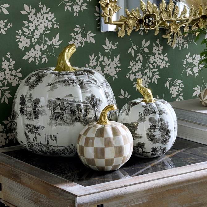 Black Toile Large Pumpkin