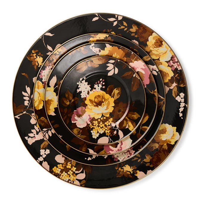 Wild Rose Brown Charger Plate