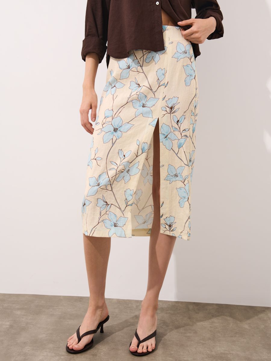 Spódnica midi w kwiaty