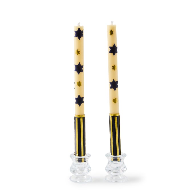 Judaica Dinner Candles, Set of 2