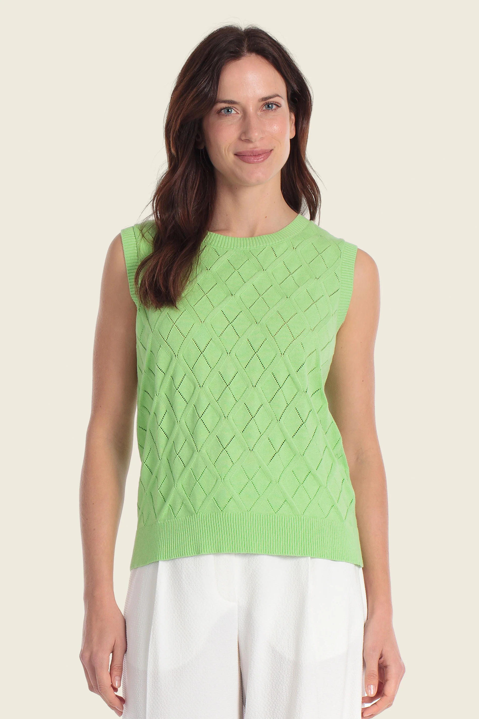 Ärmelloses Stricktop mit Strukturmuster