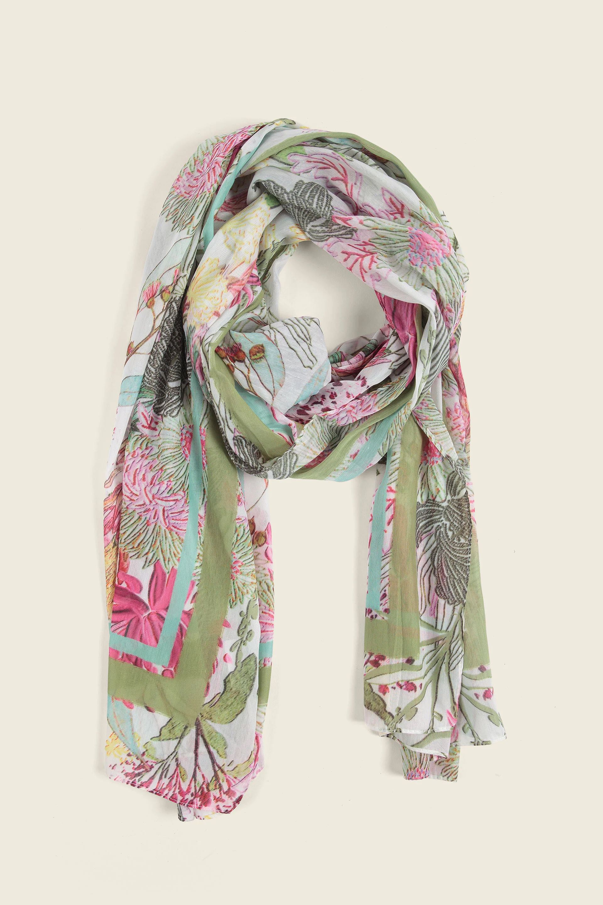 Bedruckte Pashmina mit floralem Tropenmuster