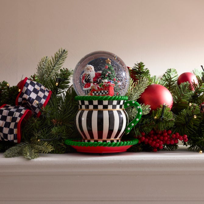 Check It Out Teacup Snow Globe