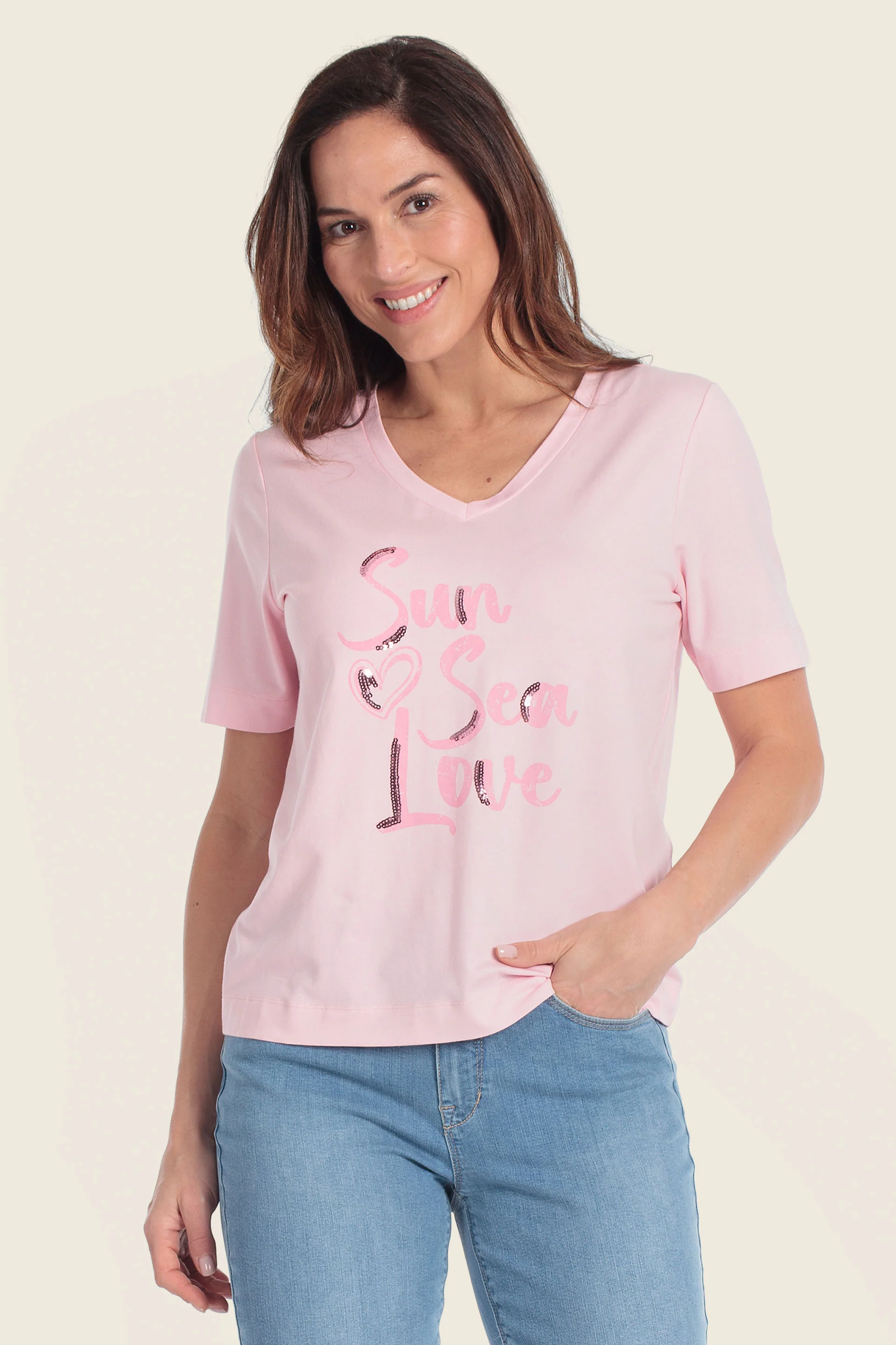 Bedrucktes T-Shirt mit Sommer-Slogan