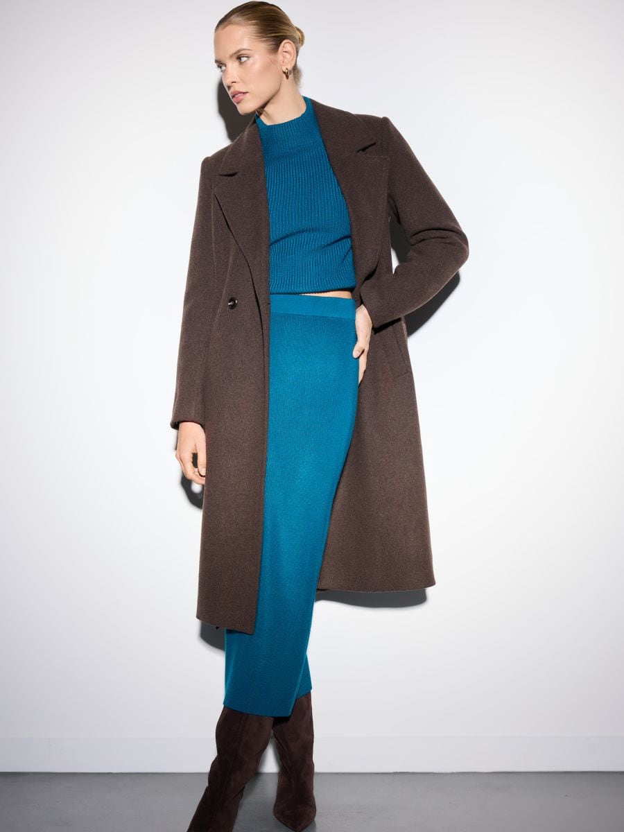 Swetrowa czarna spódnica midi