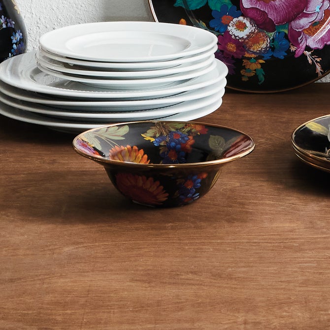 Floral Enamel Serving Bowl