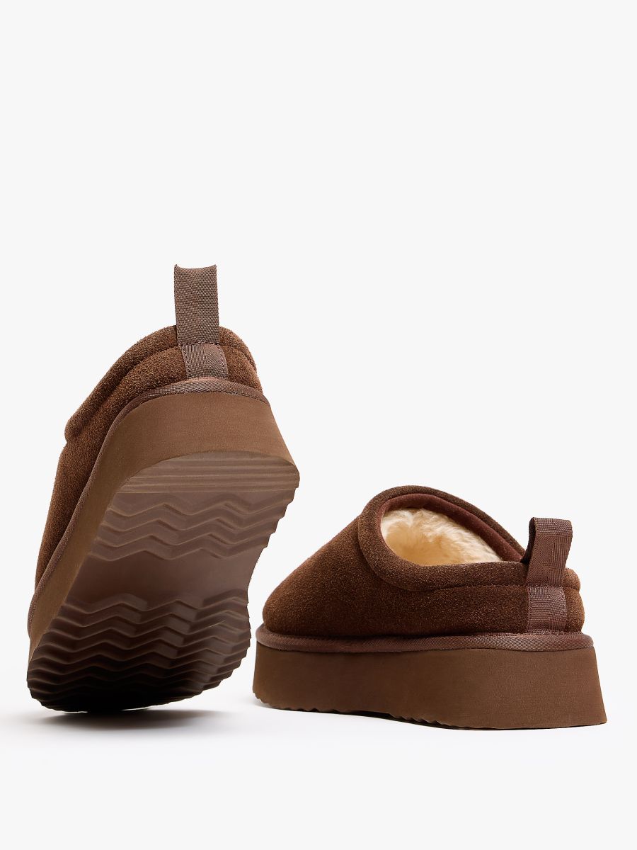 Zamszowe ocieplane mule