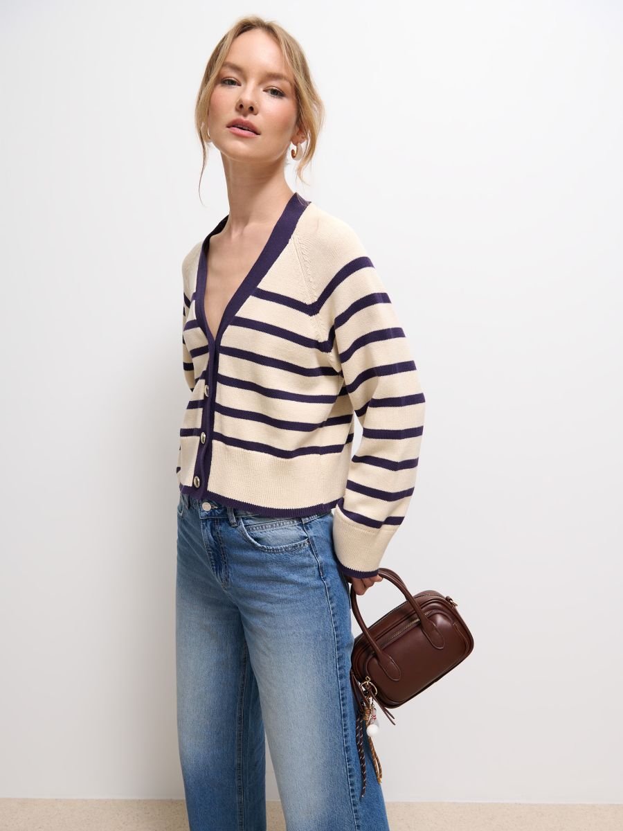 Bawełniany kardigan w paski