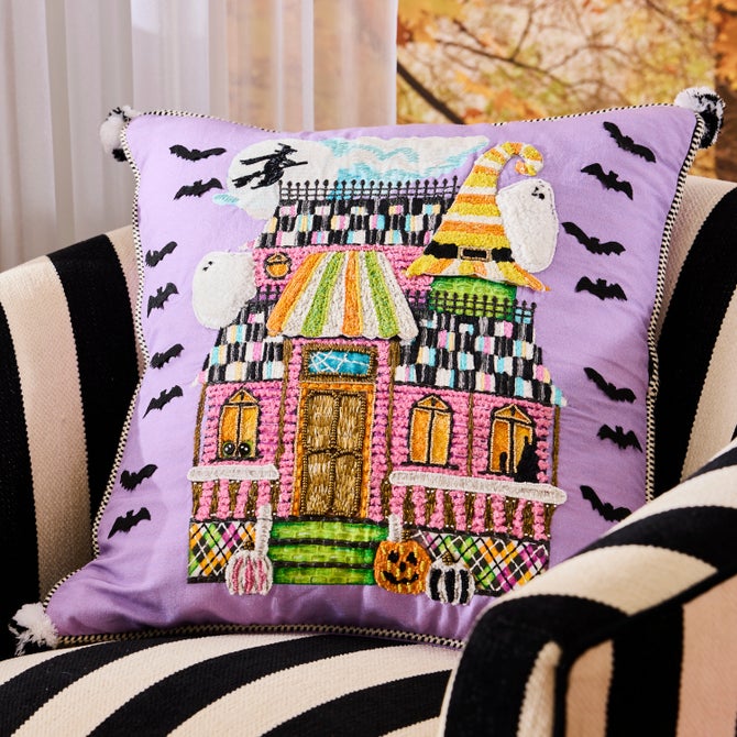 Trick or Treat House Throw Pillow