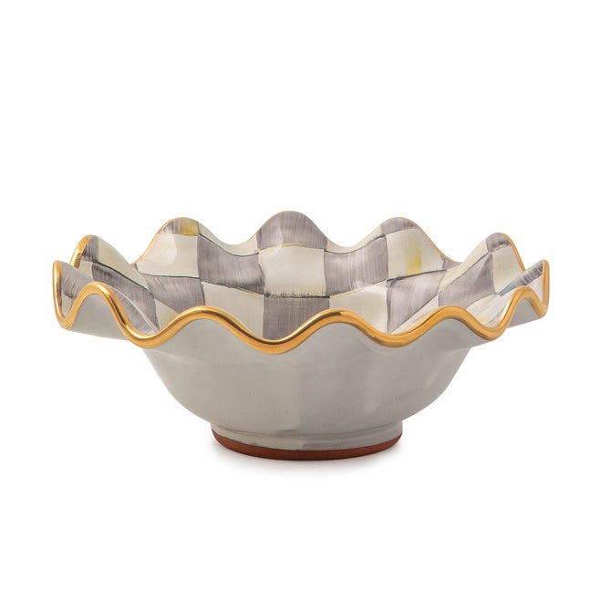 Sterling Check Ceramic Fluted Breakfast Bowl