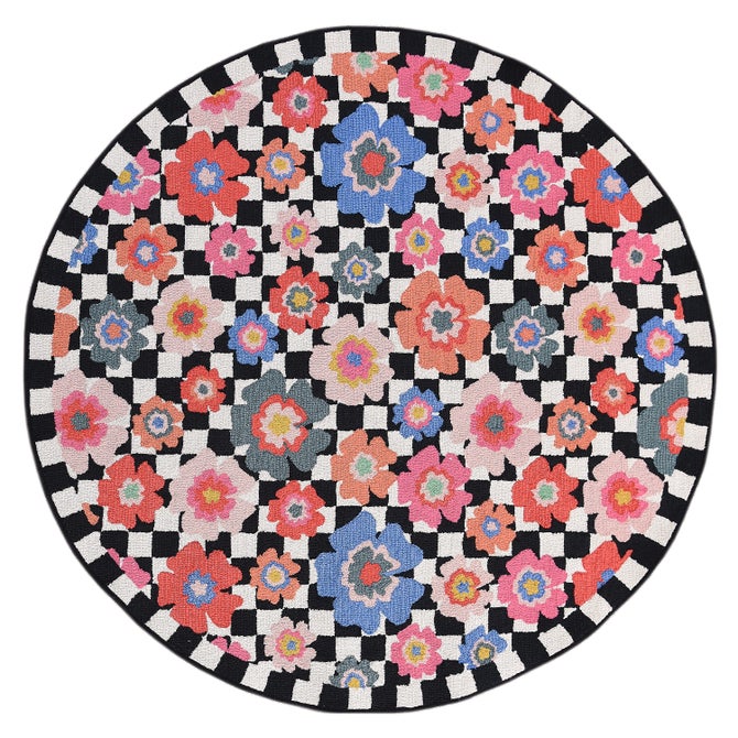 Checked Dolce Vita 6' Round Indoor/Outdoor Rug