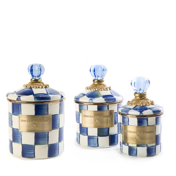 Royal Check Enamel Canisters