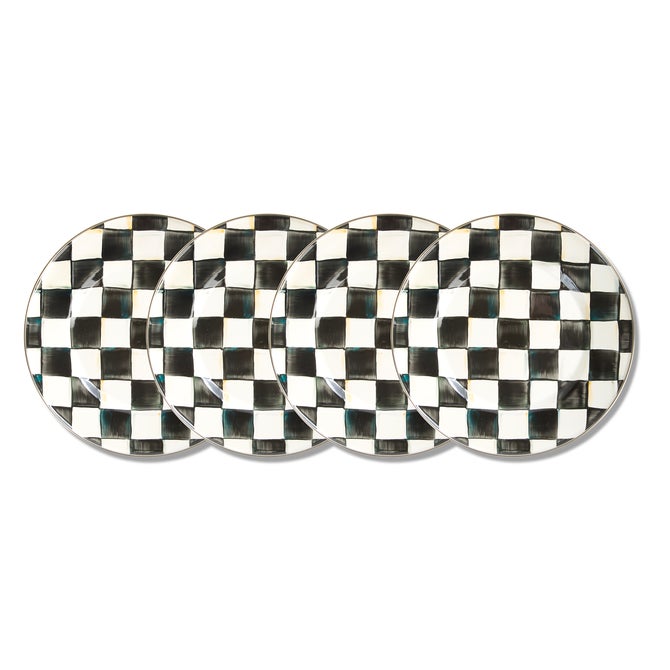 Courtly Check Chargers, Set of 4