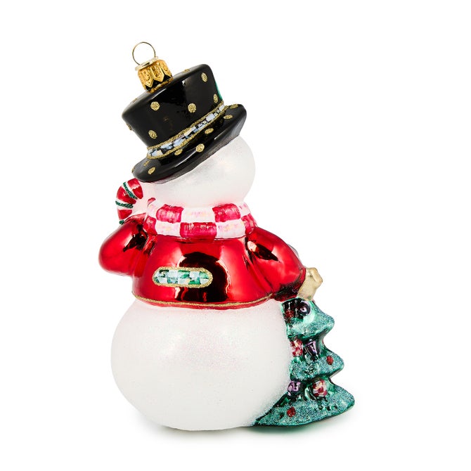 Check It Out Snowman Glass Ornament