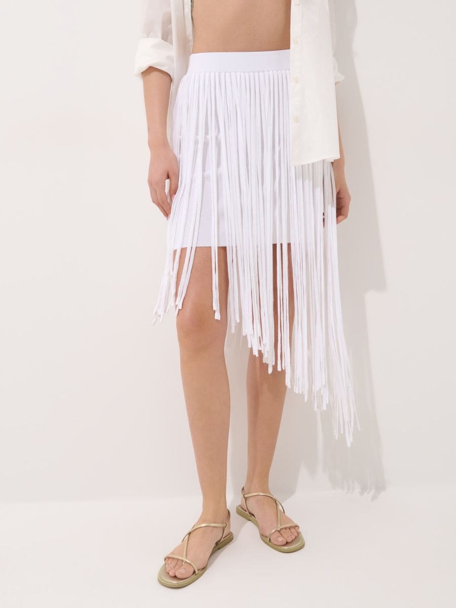 Spódnica mini z frędzlami
