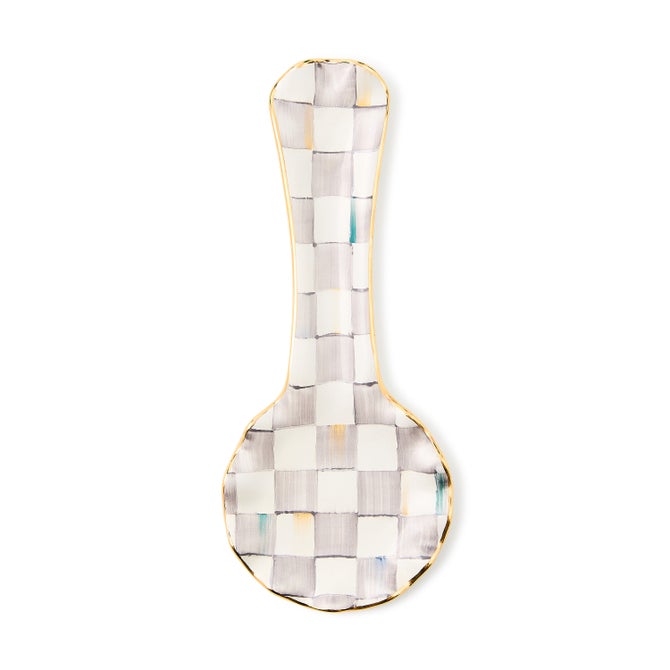 Sterling Check Ceramic Spoon Rest