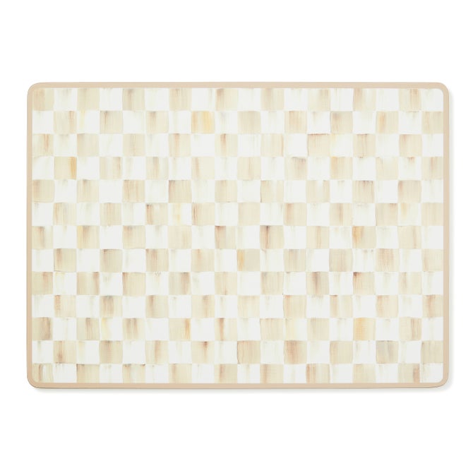 Mocha Check Cork Back Placemats, Set of 4