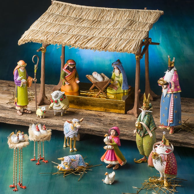 Patience Brewster Nativity Girl with Duck Figures
